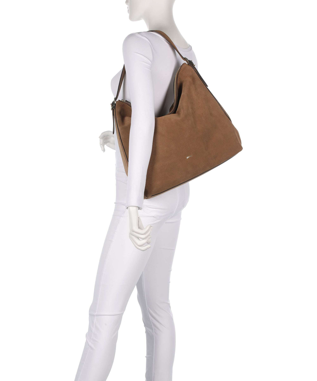 Abro Suede Carina Hobo bag camel