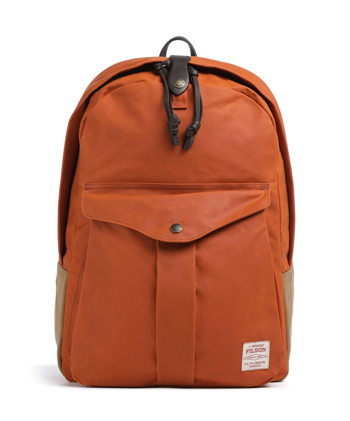 Filson Oil Finish Tin Cloth Journeyman Backpack rust