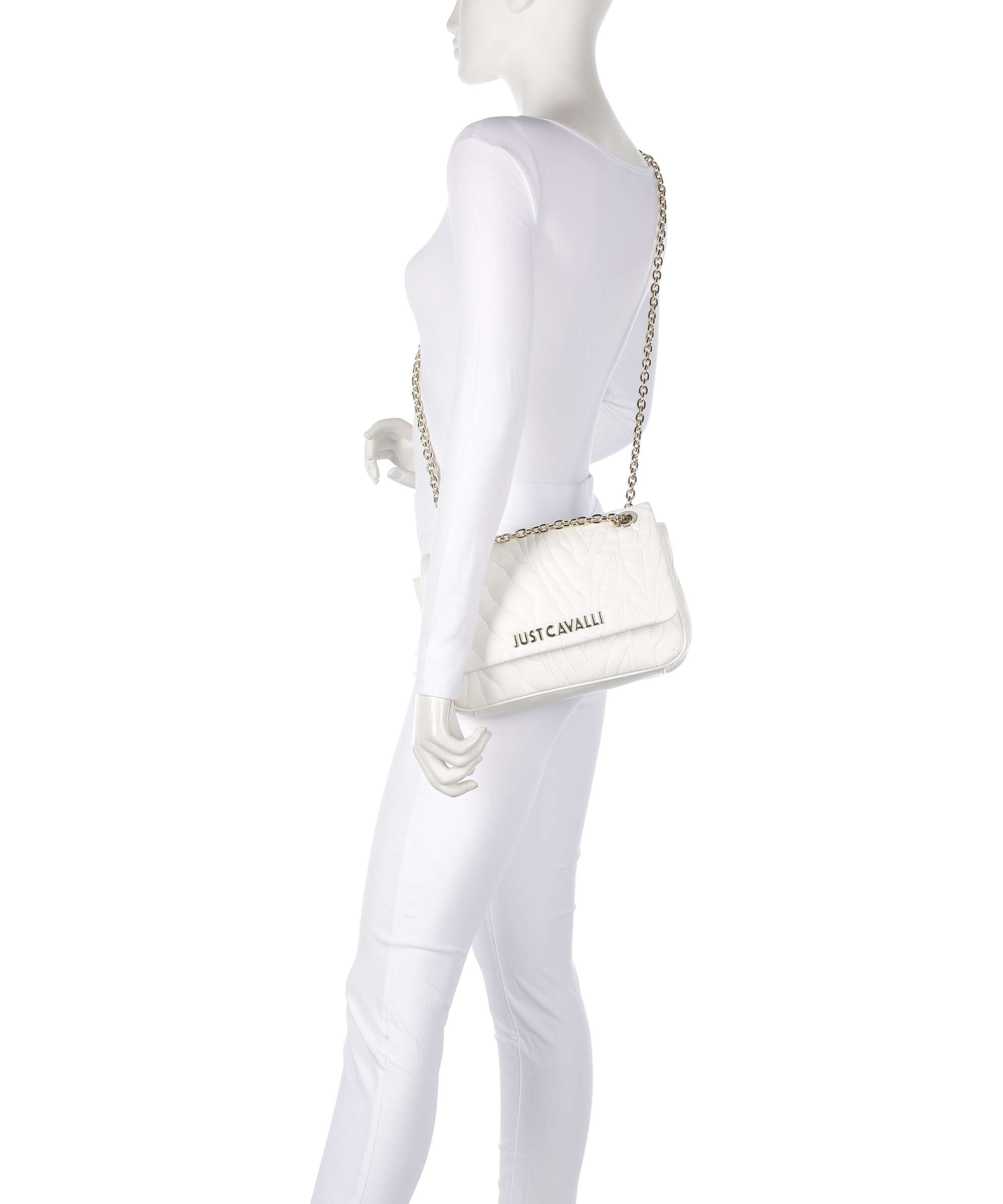 Just Cavalli Quilted Zebra Shoulder bag white