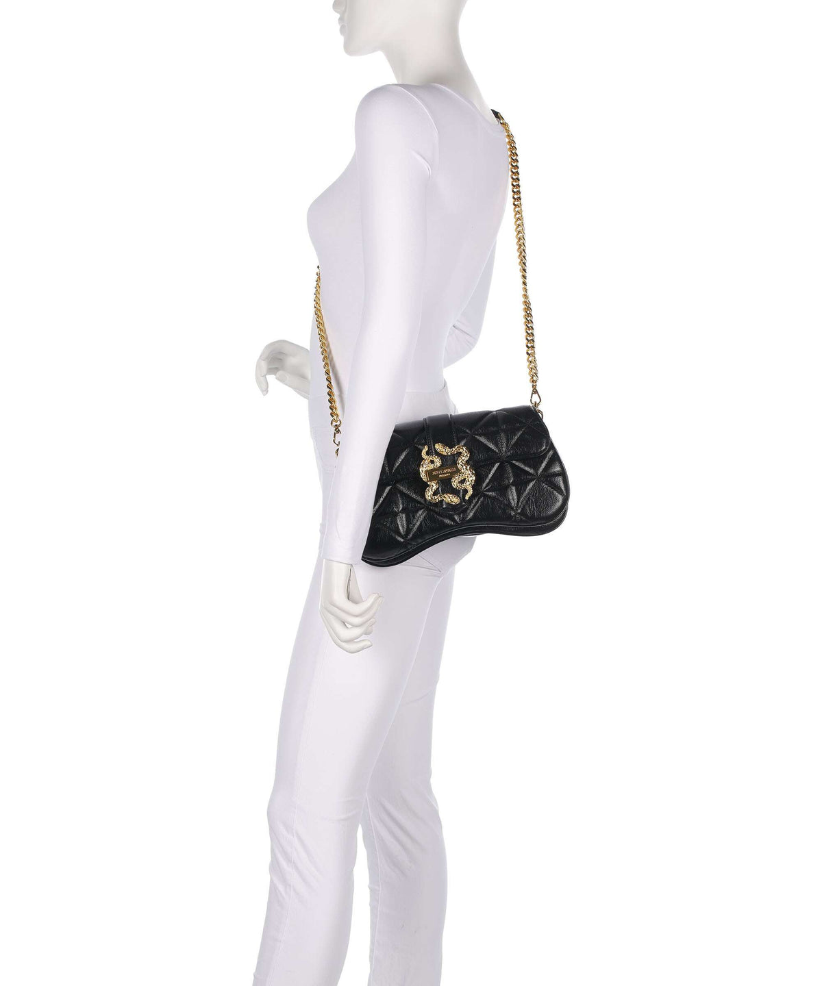 Just Cavalli Iconic Snakes Shoulder bag black