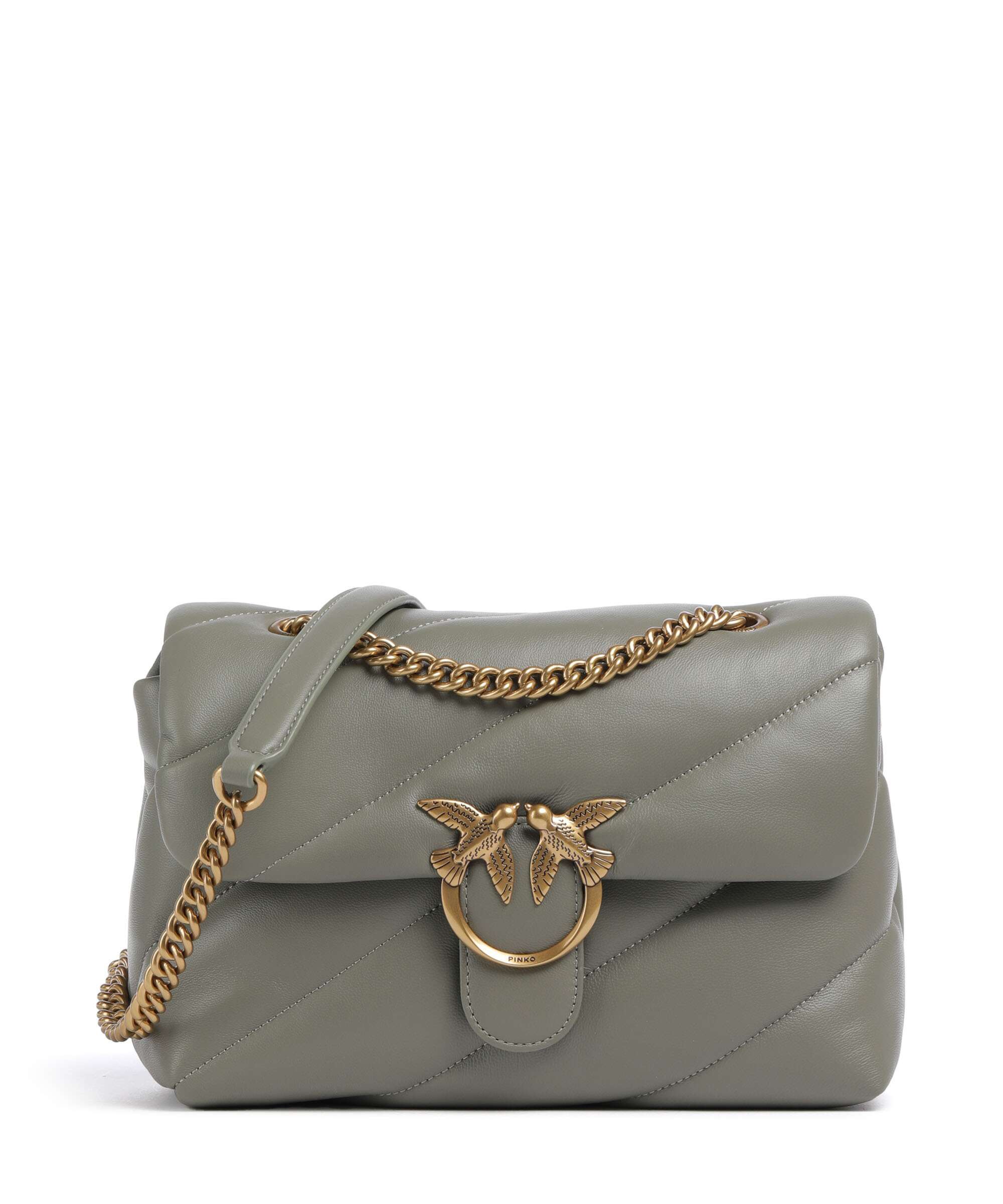 Pinko Love Puff Classic Shoulder bag verde vertiver/antique gold
