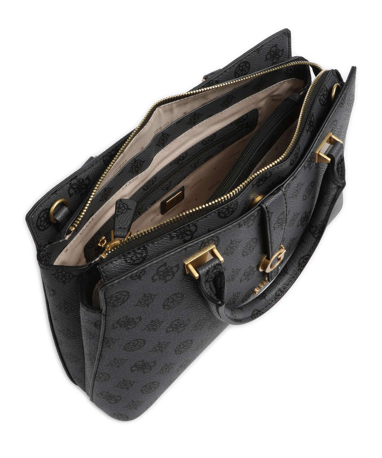 Guess Kuba Handbag charcoal logo