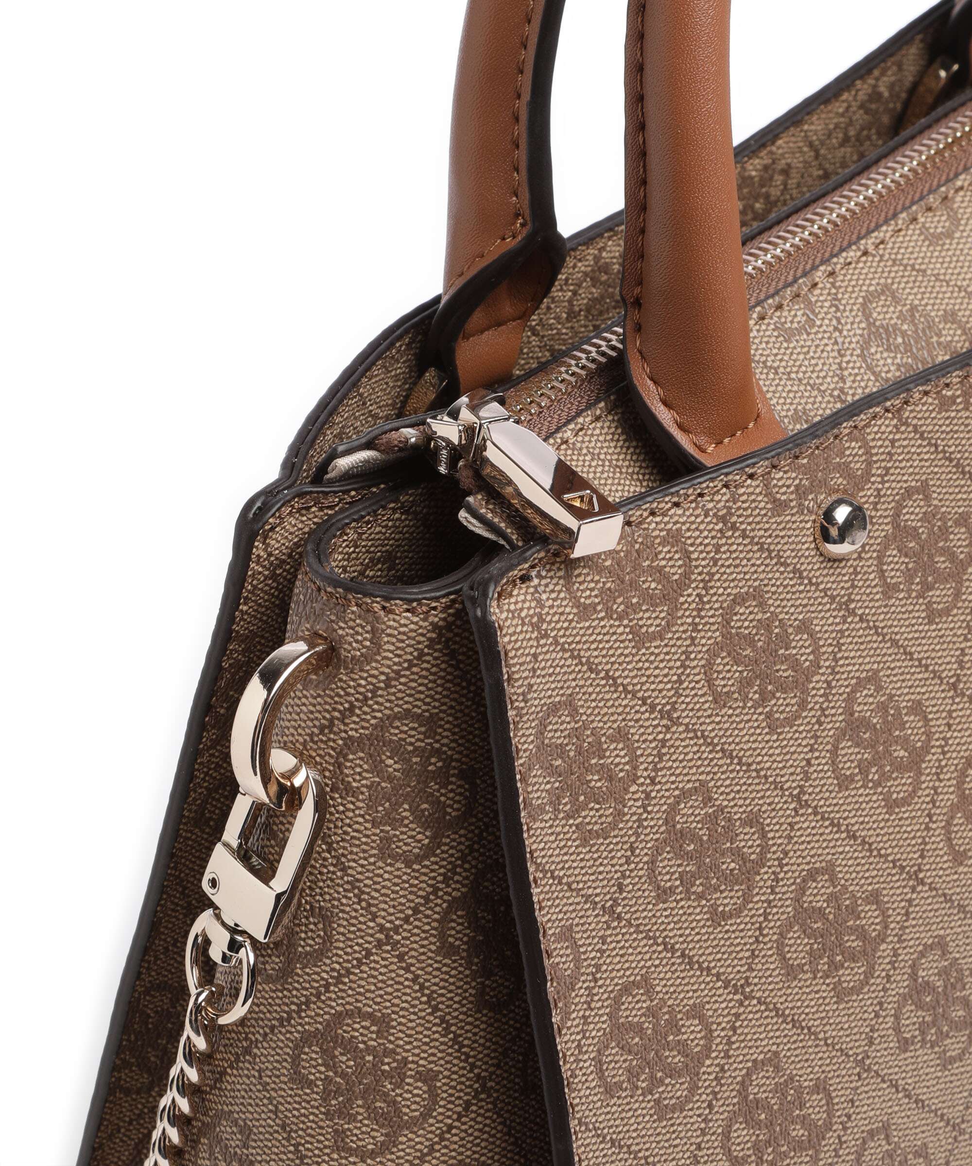 Guess Zamira Handbag latte logo
