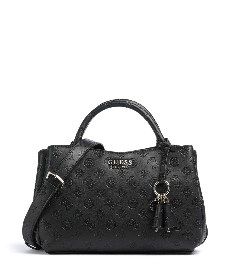 Guess Phoebe Peony Debossed Handbag black logo