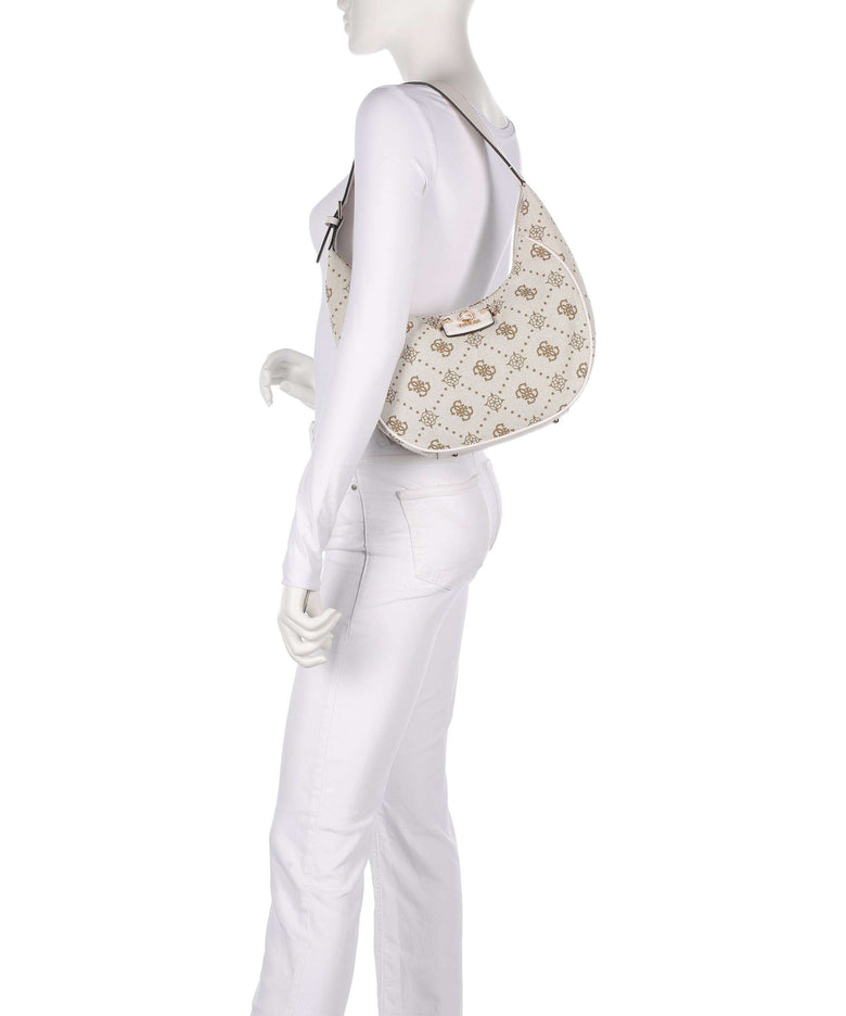 Guess Neda 4G Peony Logo Hobo bag offwhite logo