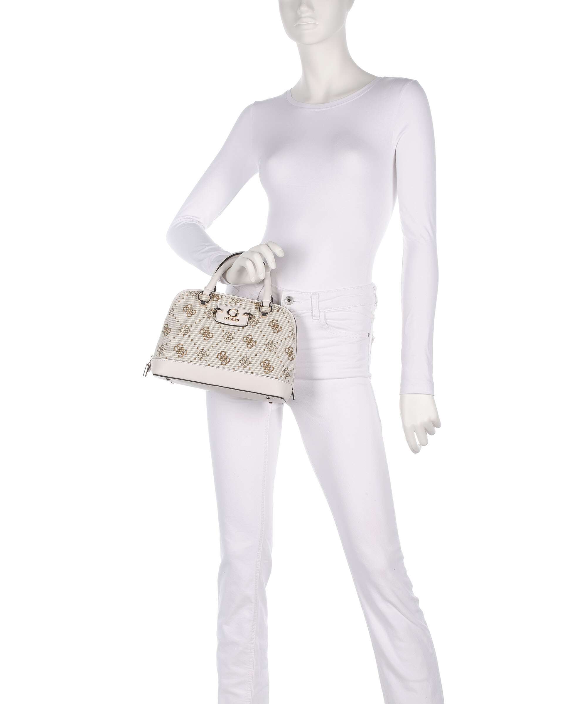 Guess Neda 4G Peony Logo Handbag offwhite logo
