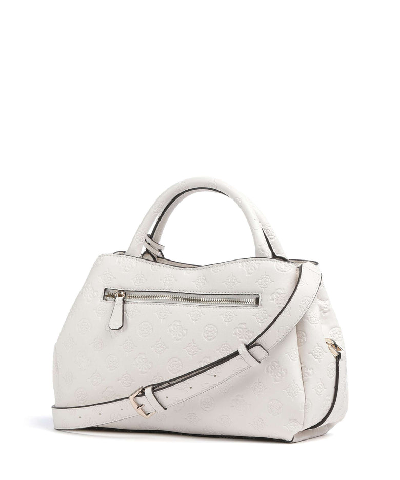 Guess Phoebe Peony Debossed Handbag offwhite logo