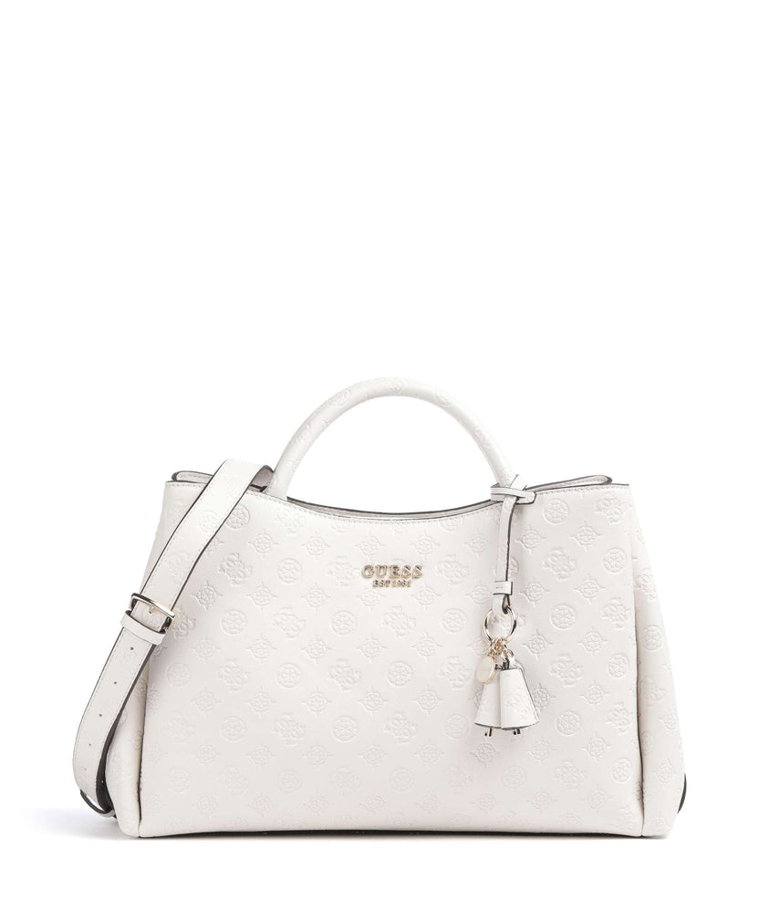 Guess Phoebe Peony Debossed Handbag offwhite logo