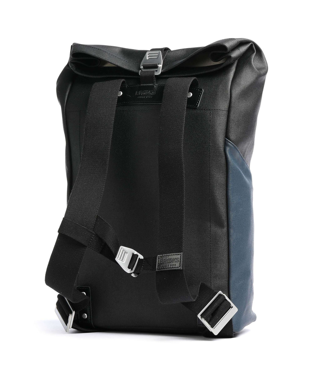 Brooks England Pickwick Patchwork Large Rolltop backpack black/dark blue