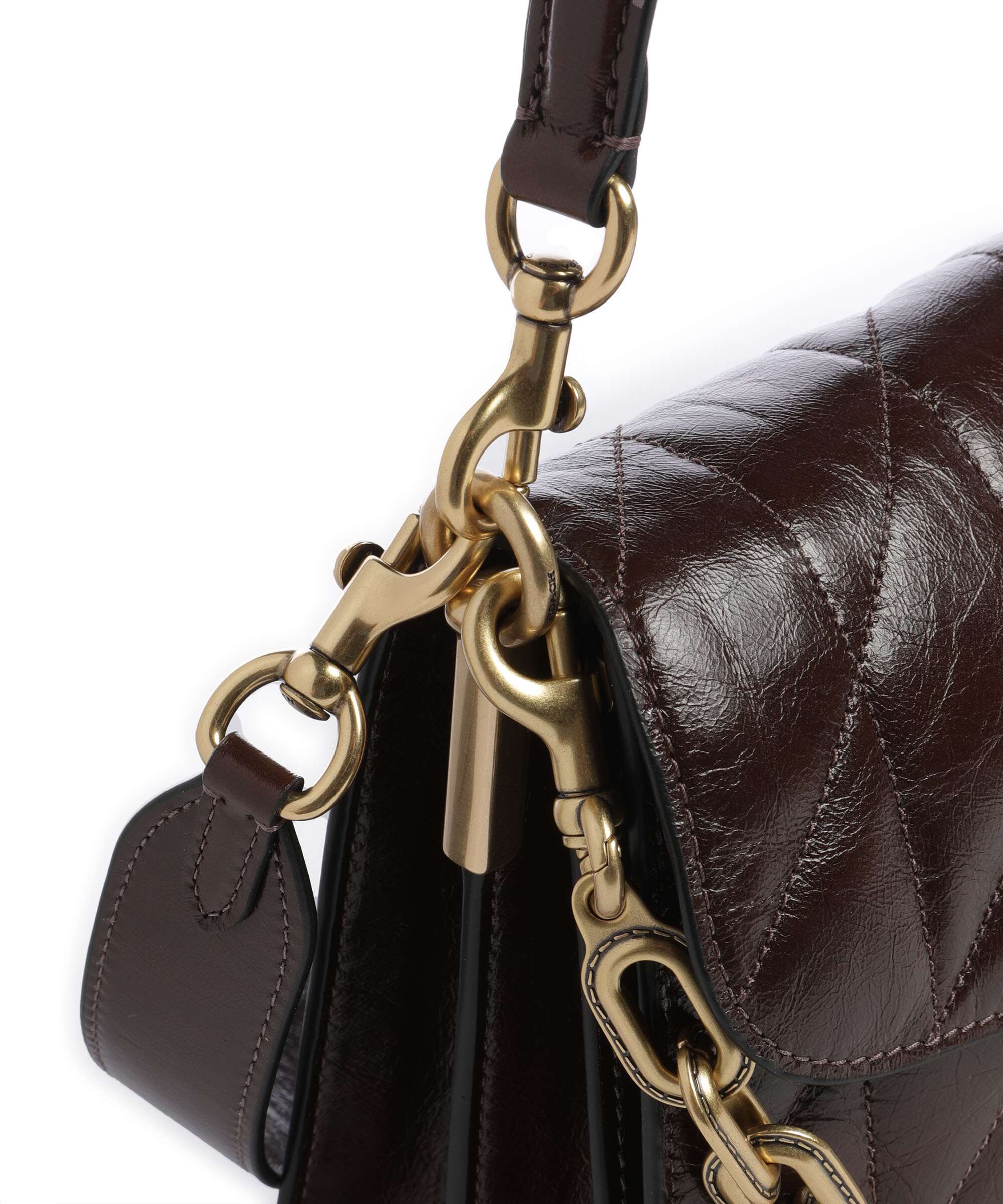 Coach Tabby Quilted Glazed Shoulder bag maple