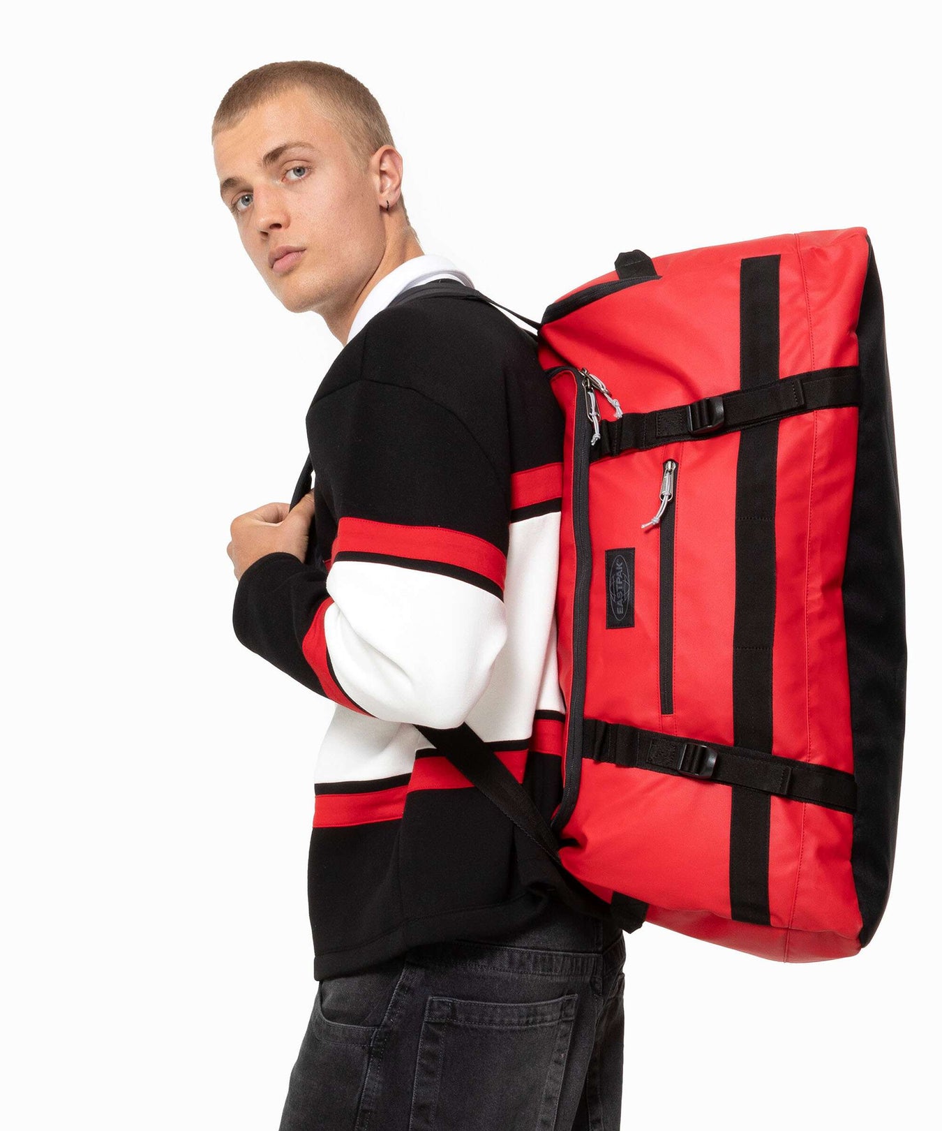Eastpak Tarp Duffel Pack M Travel backpack tarp red