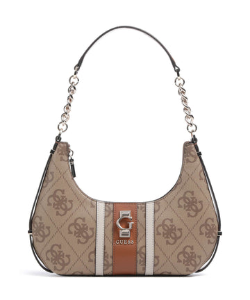 Guess Erenia Schultertasche latte logo