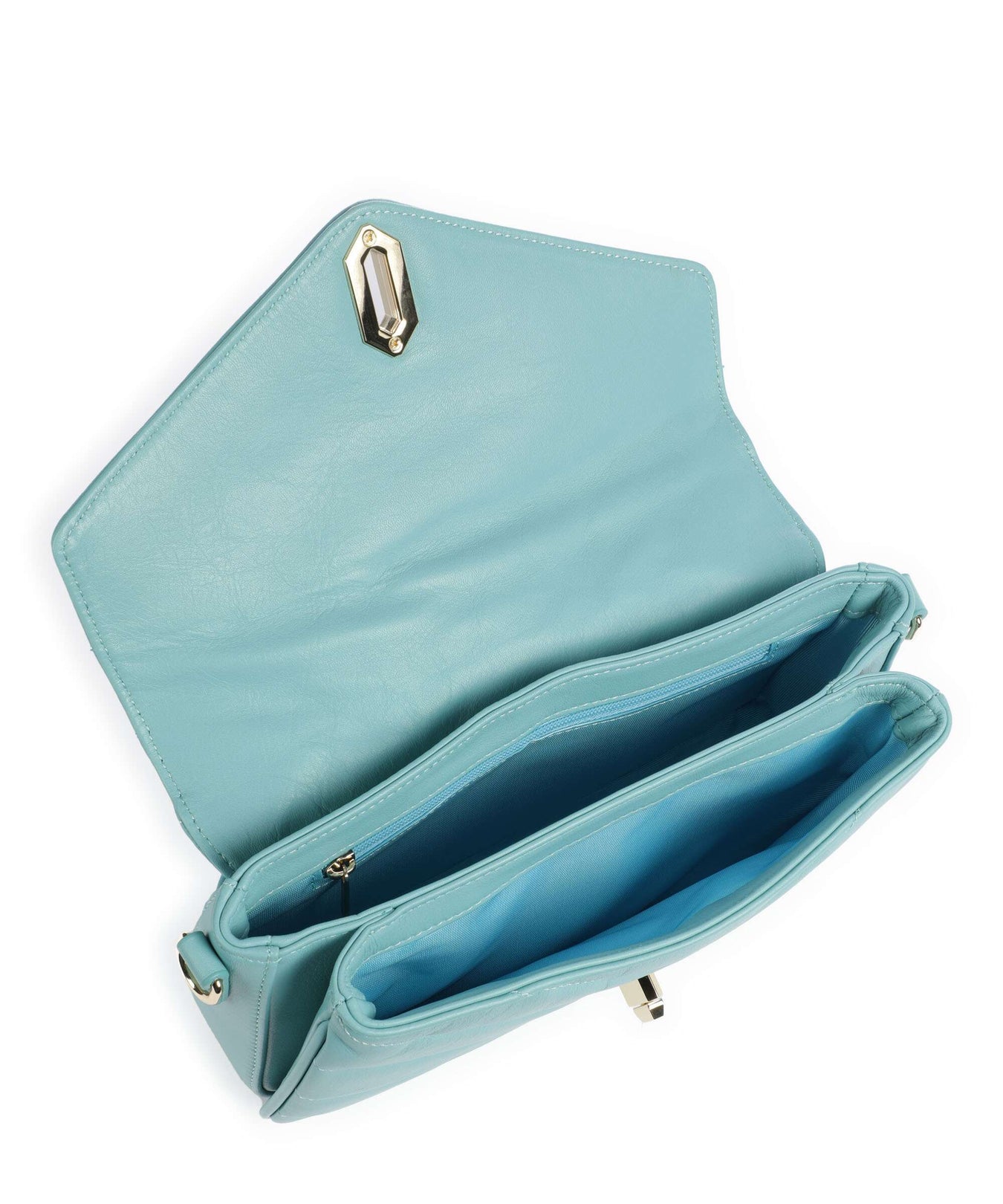 Lancaster Soft Matelassé Crossbody bag lagon