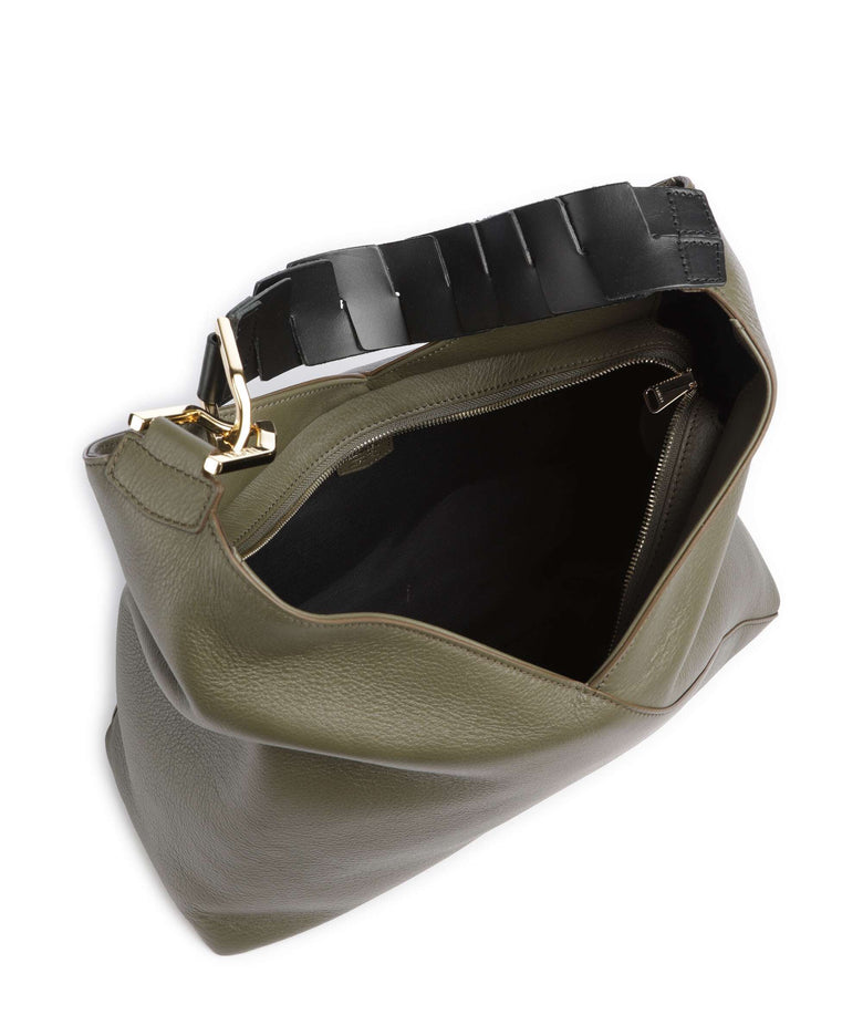 Lancel Pagode L Hobo bag dark khaki/black