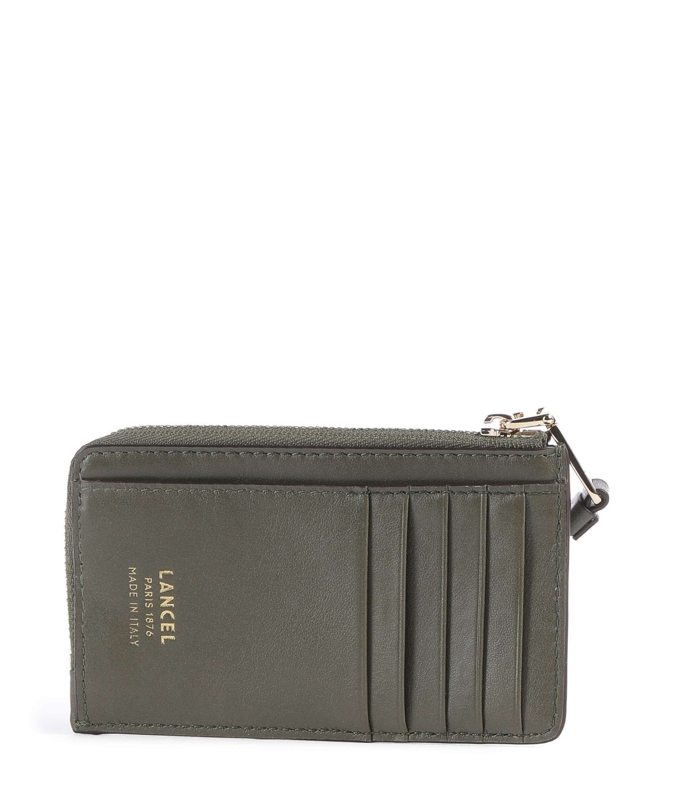 Lancel Origami Credit card holder dark khaki