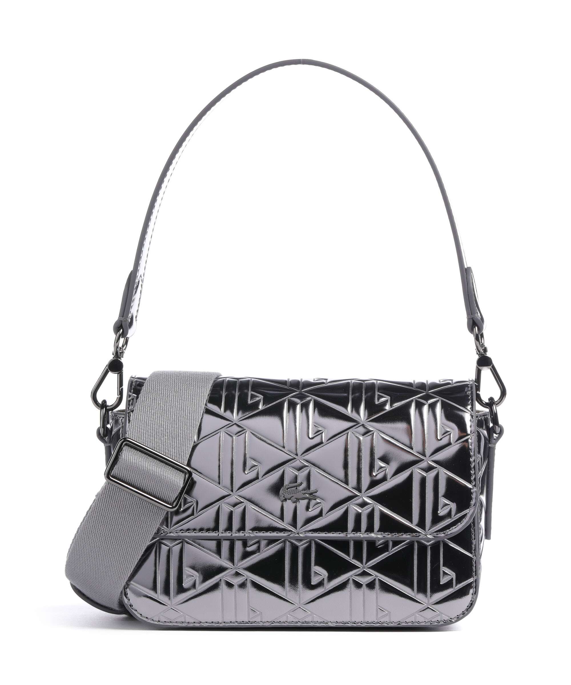Lacoste Holiday Shoulder bag shiny dark silver