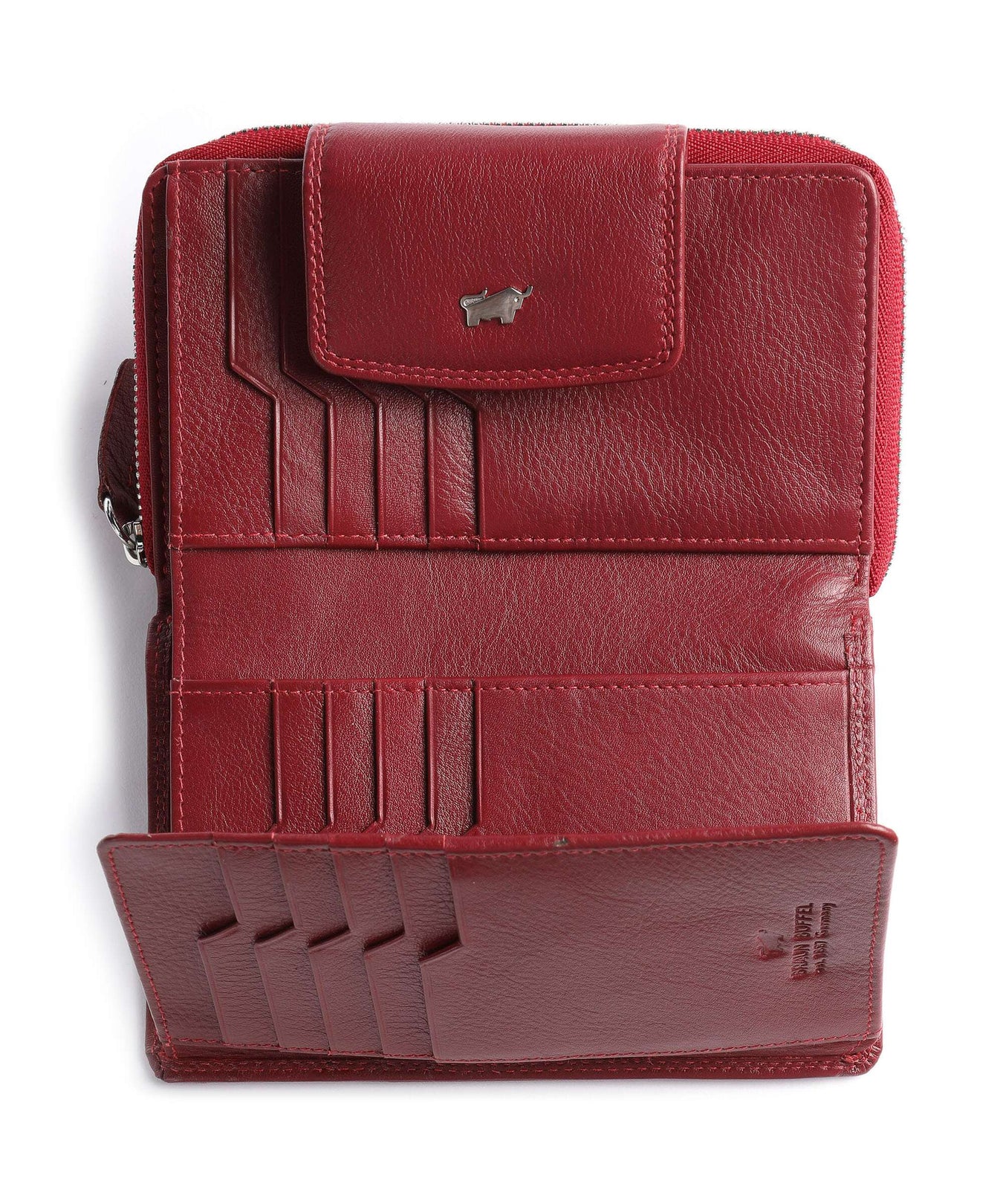 Braun Büffel Golf Secure RFID Wallet rot