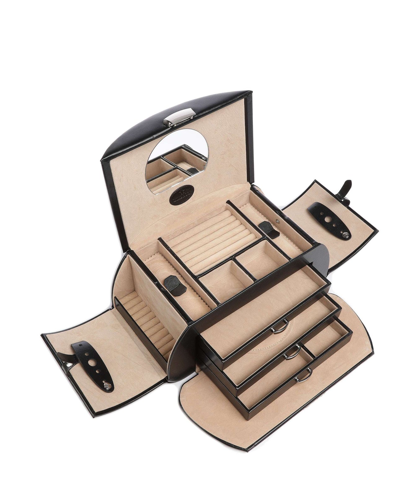 Windrose Merino 4 Etagen Jewelry box schwarz