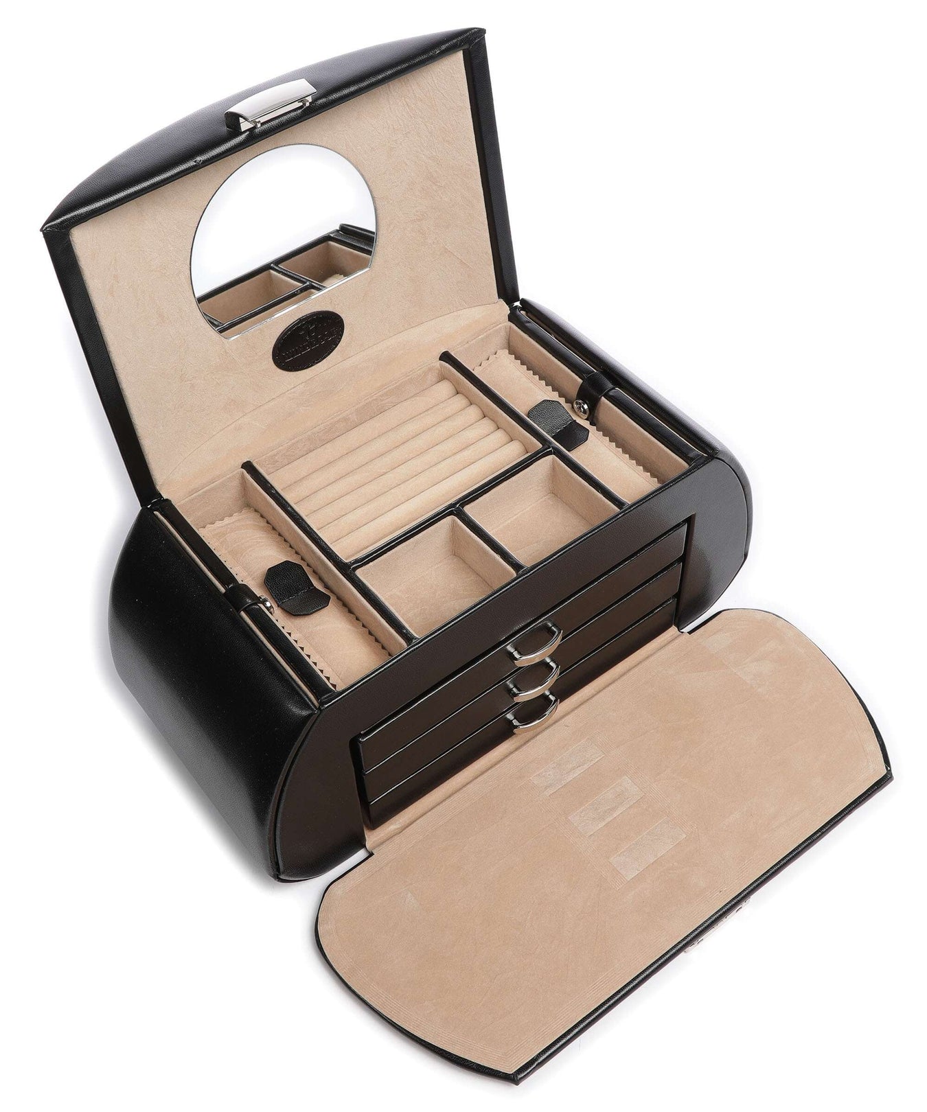 Windrose Merino 4 Etagen Jewelry box schwarz