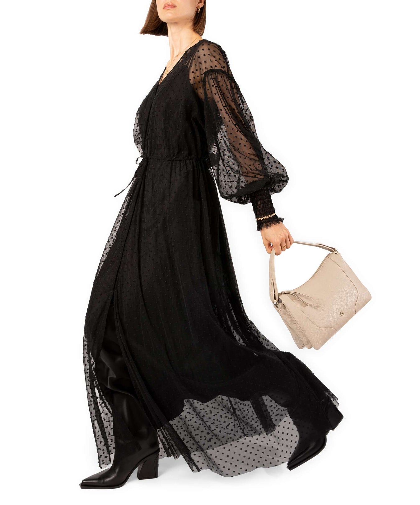 Aigner Mara S Hobo bag alpaca beige