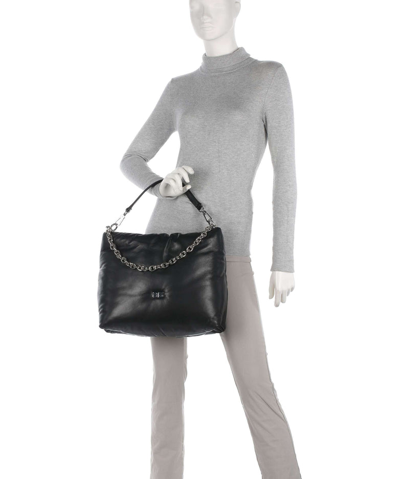Abro Piuma_Lucido Puffer Hobo bag black/nickel