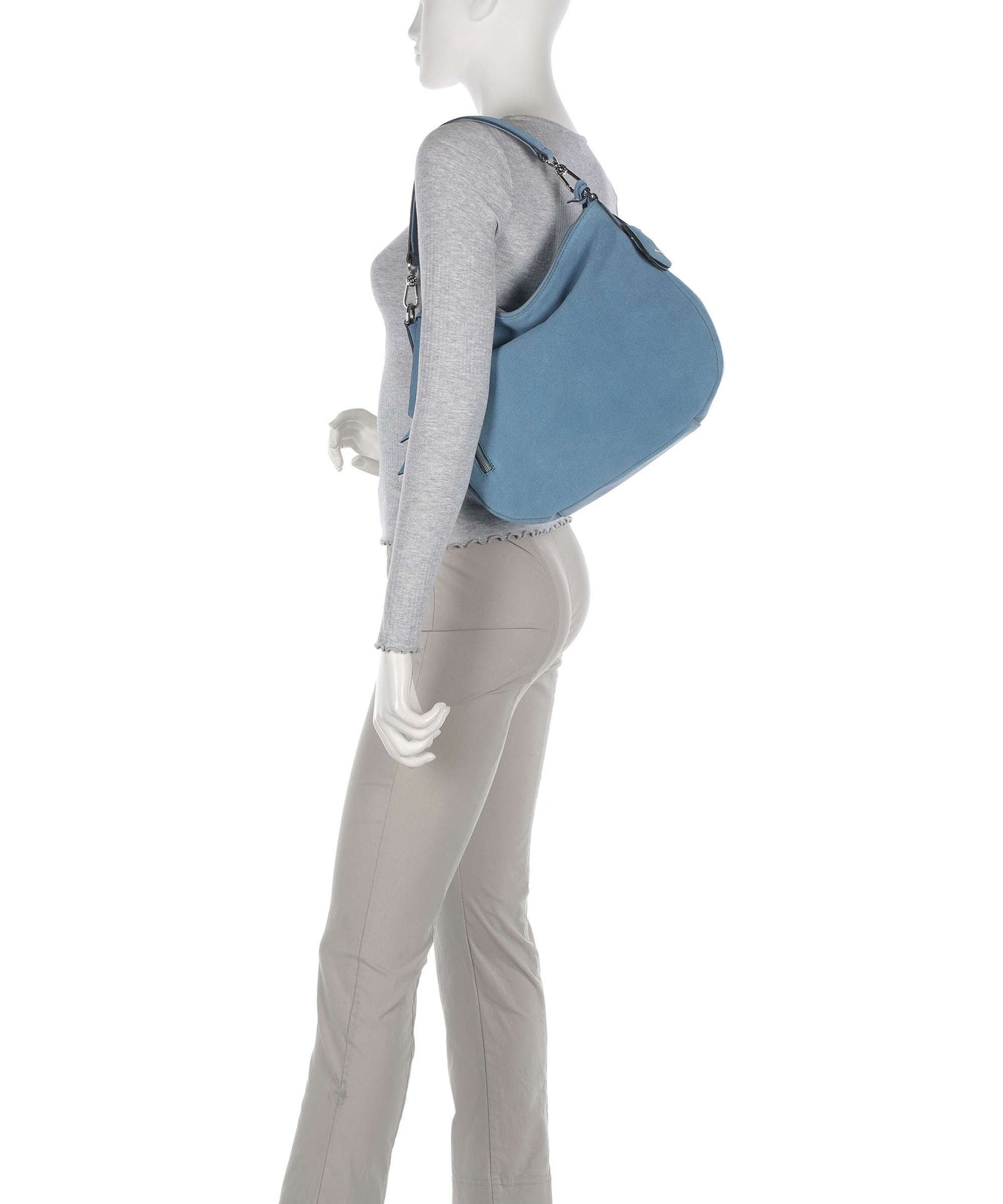 Abro Suede Juna Hobo bag blue