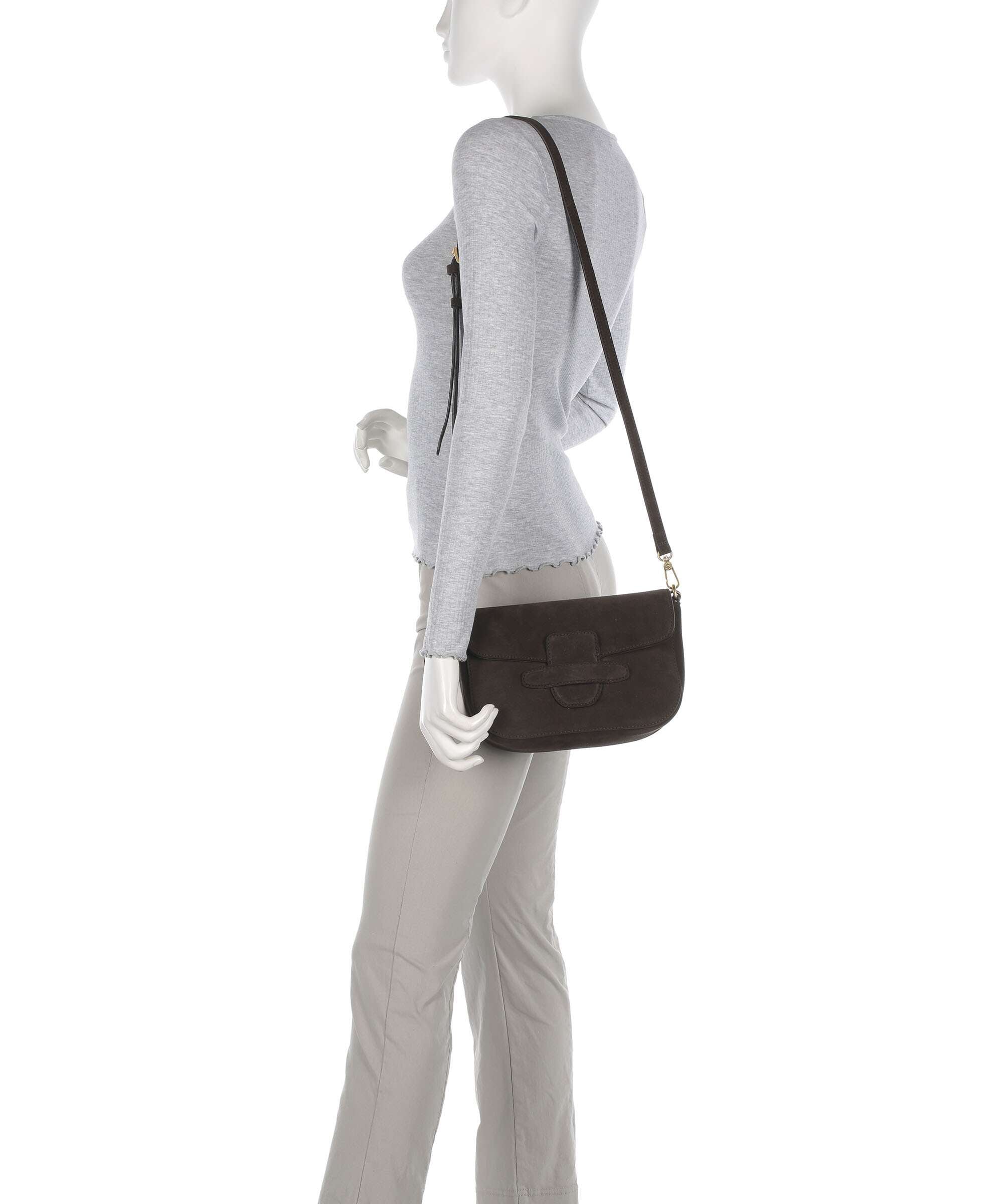 Abro Suede Camilla Shoulder bag brown