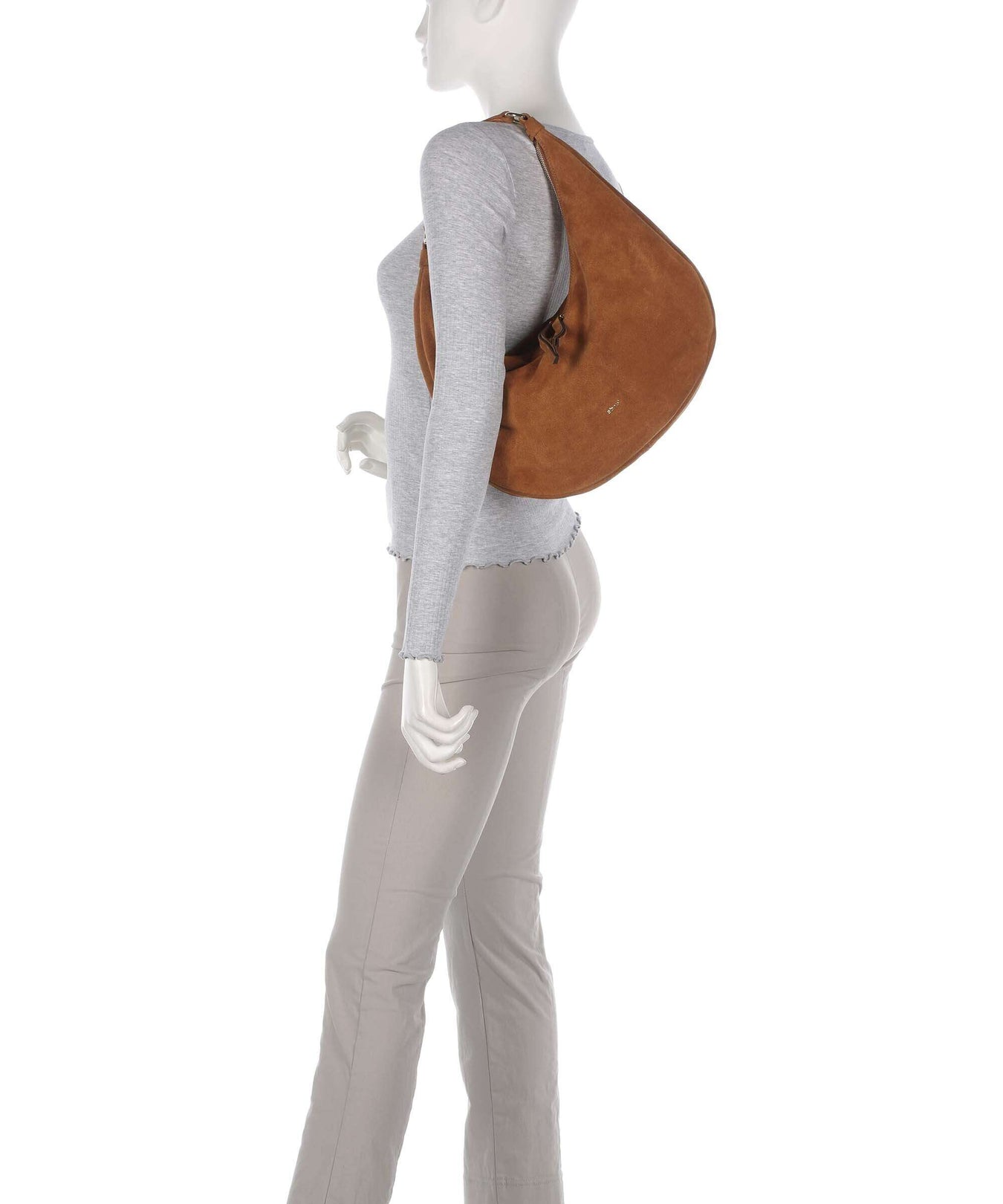 Abro Suede Nana Hobo bag cuoio