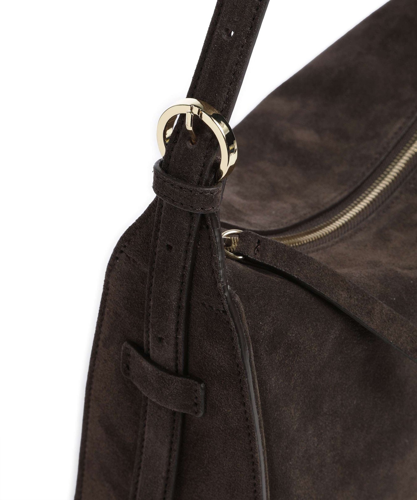 Abro Suede Best Friend Hobo bag brown