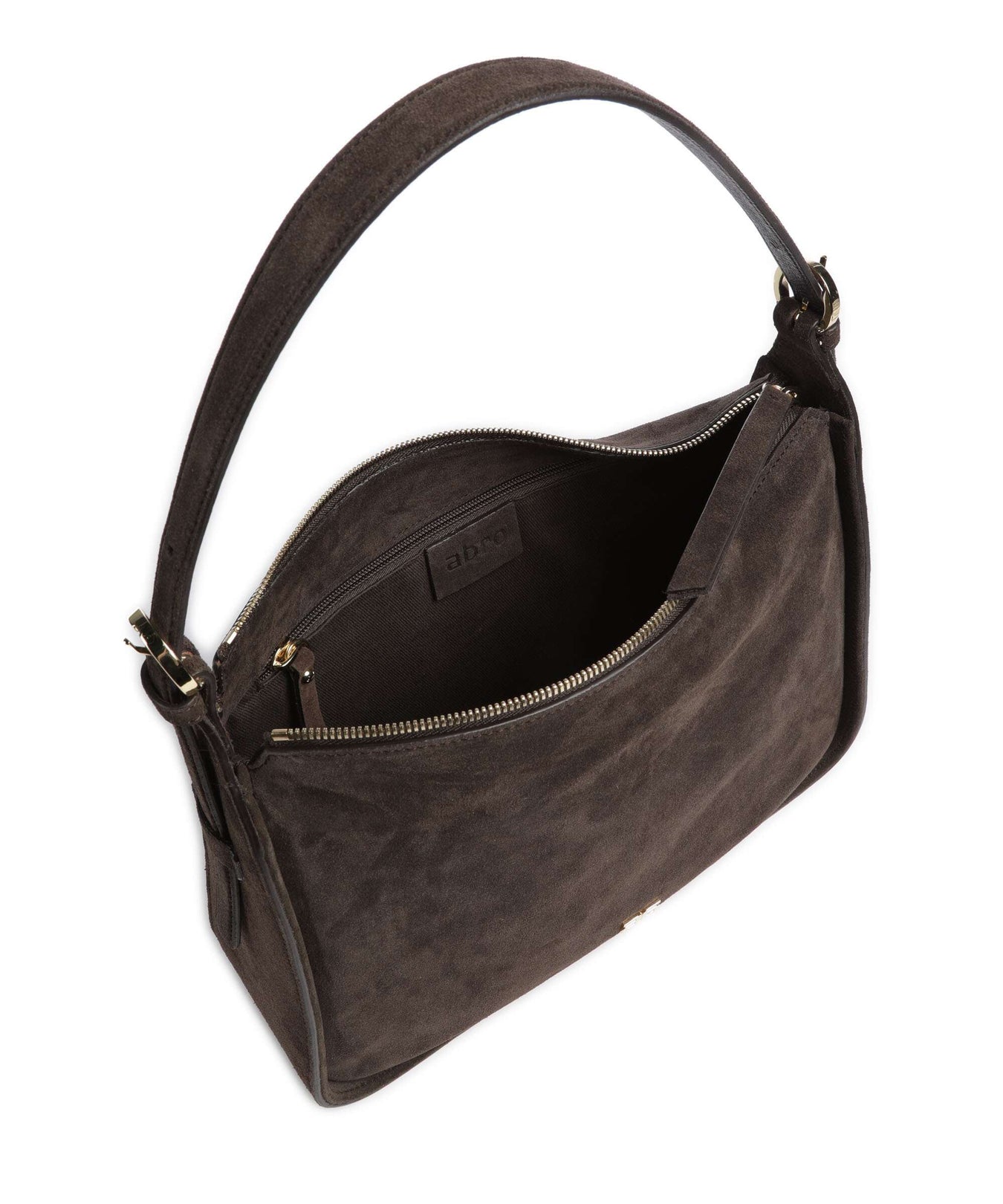 Abro Suede Best Friend Hobo bag brown