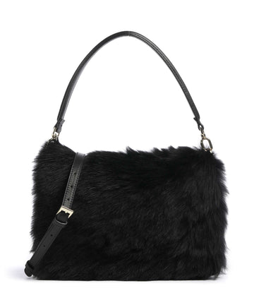 Abro Shearling Astor Schultertasche black/gold