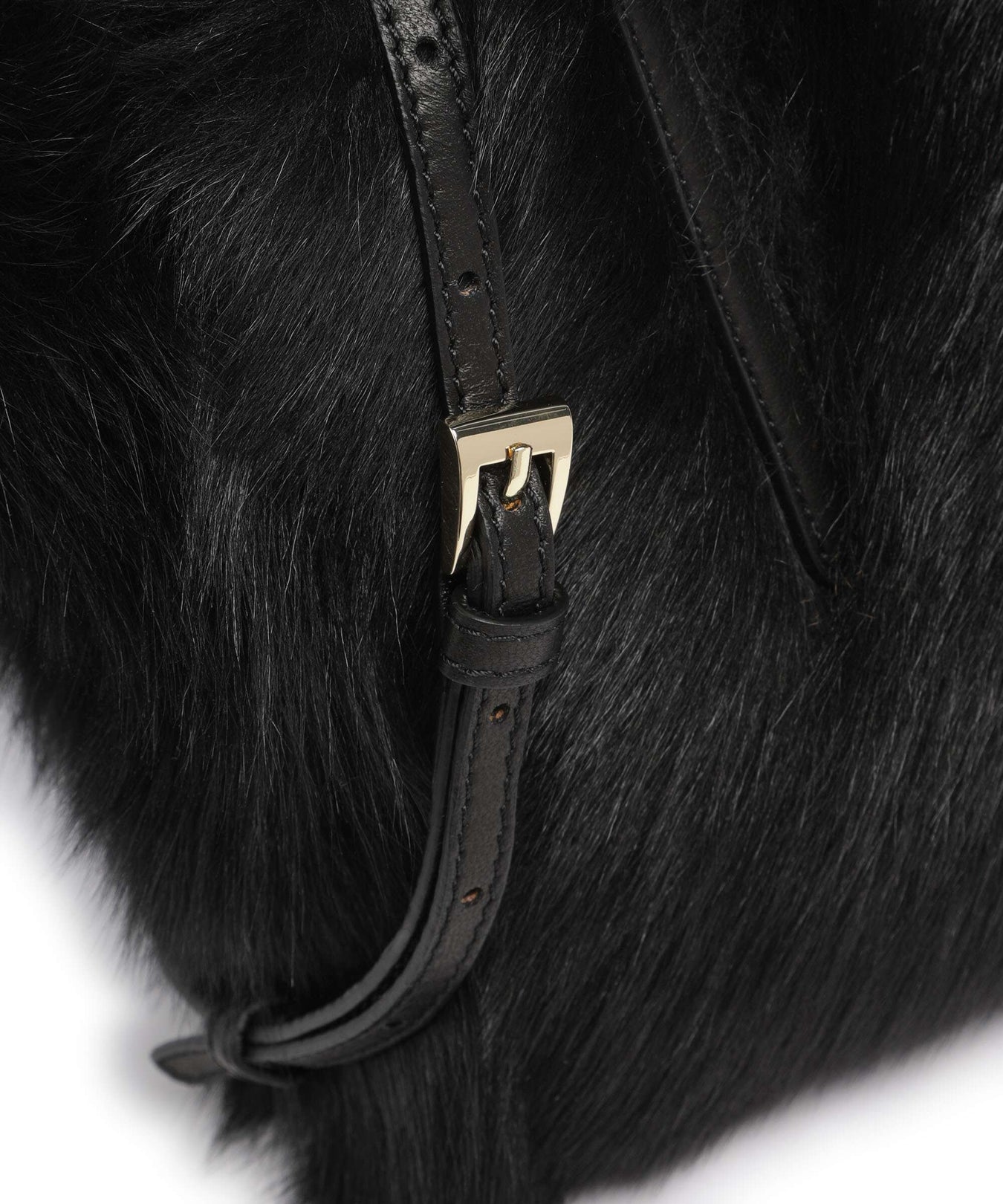 Abro Shearling Noelle Handbag black/gold