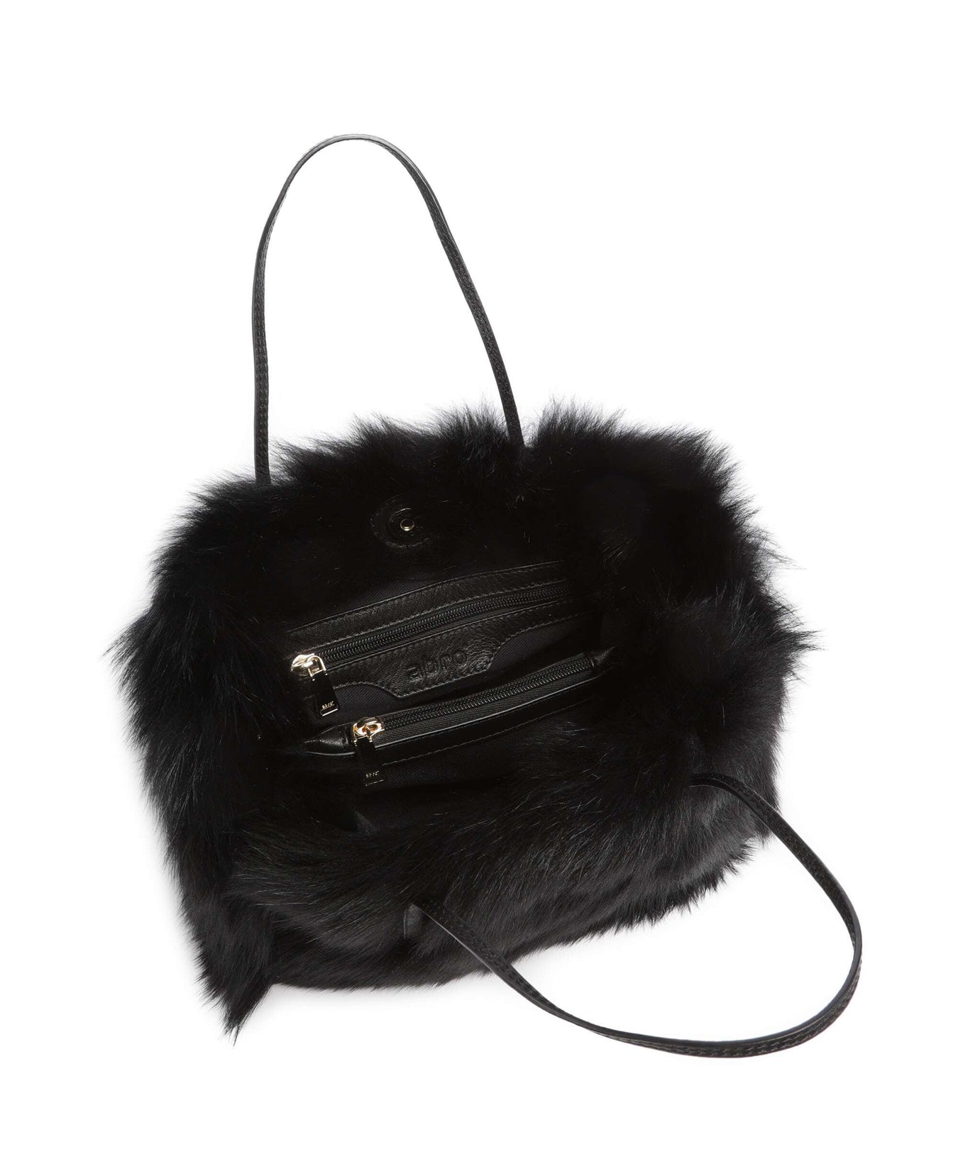 Abro Shearling Noelle Handbag black/gold