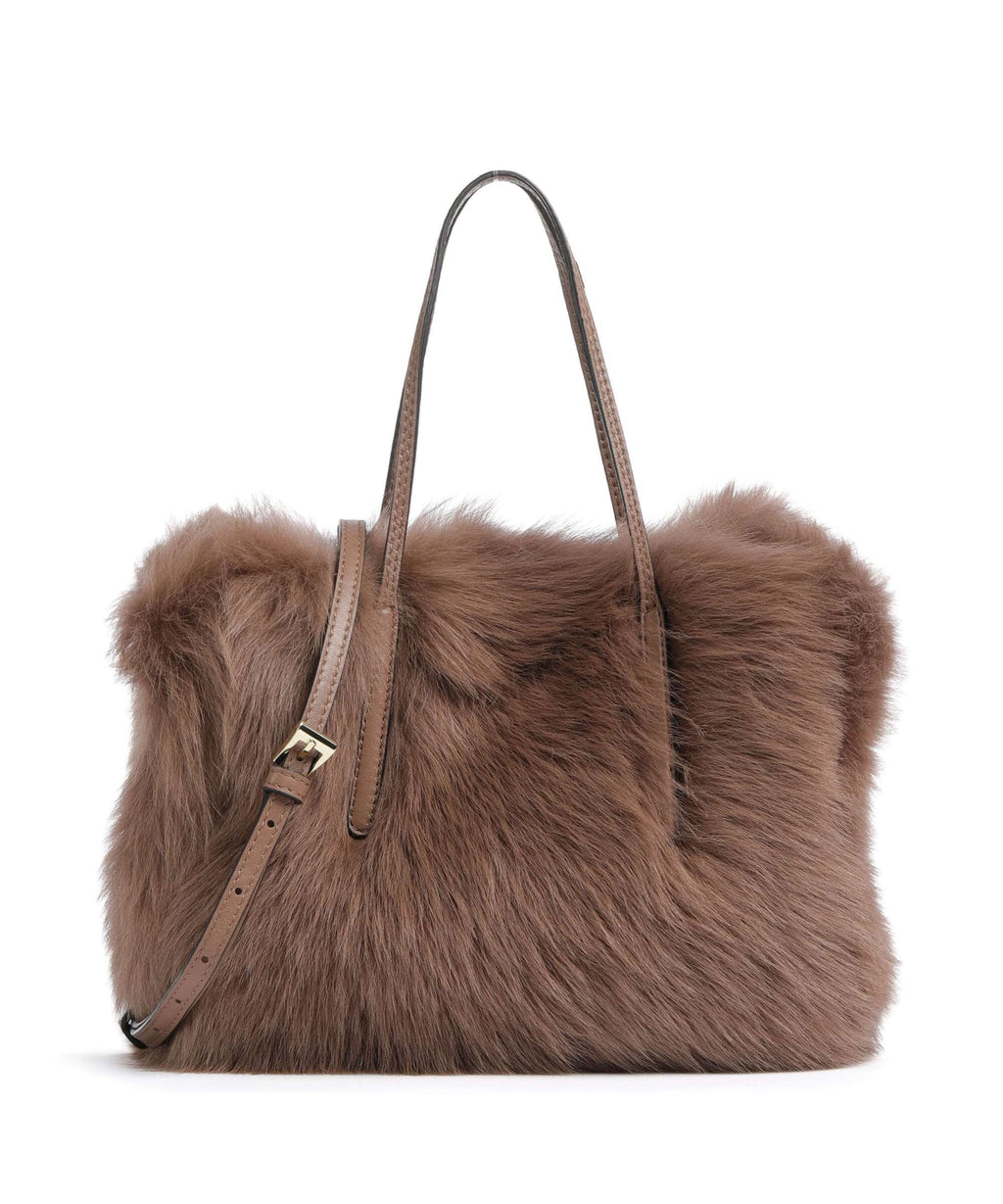 Abro Shearling Noelle Handbag camel