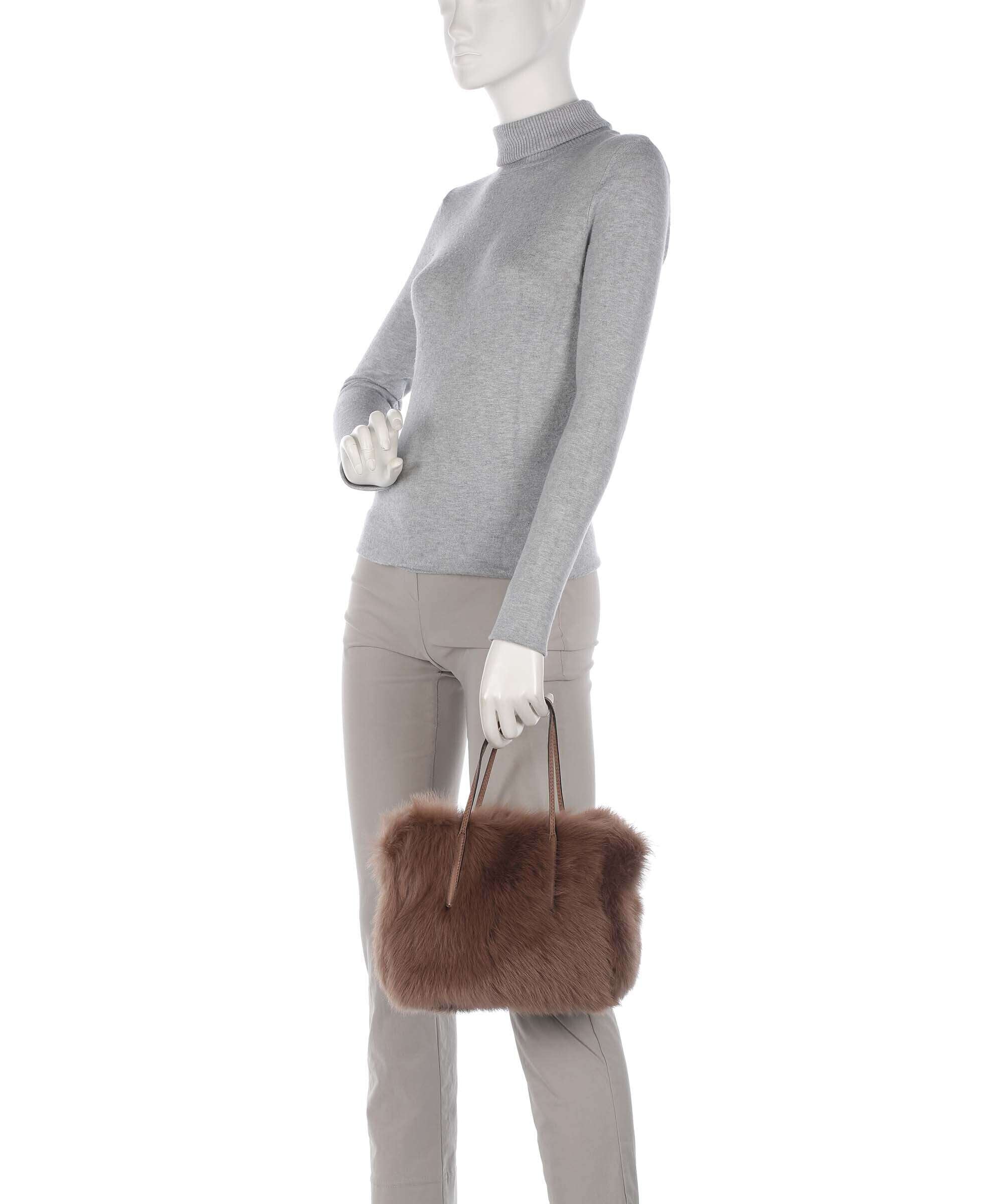 Abro Shearling Noelle Handbag camel