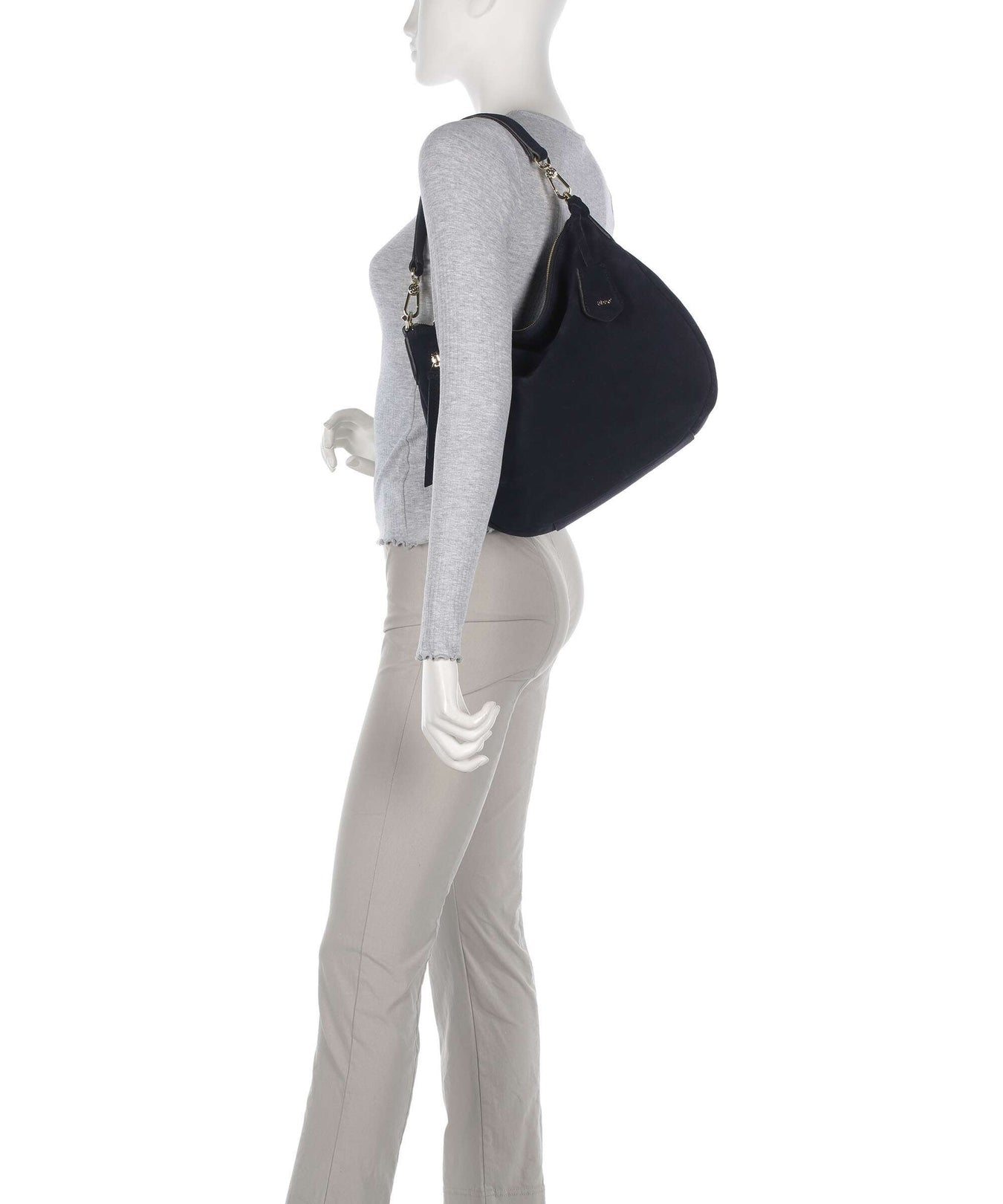 Abro Suede Juna Hobo bag navy