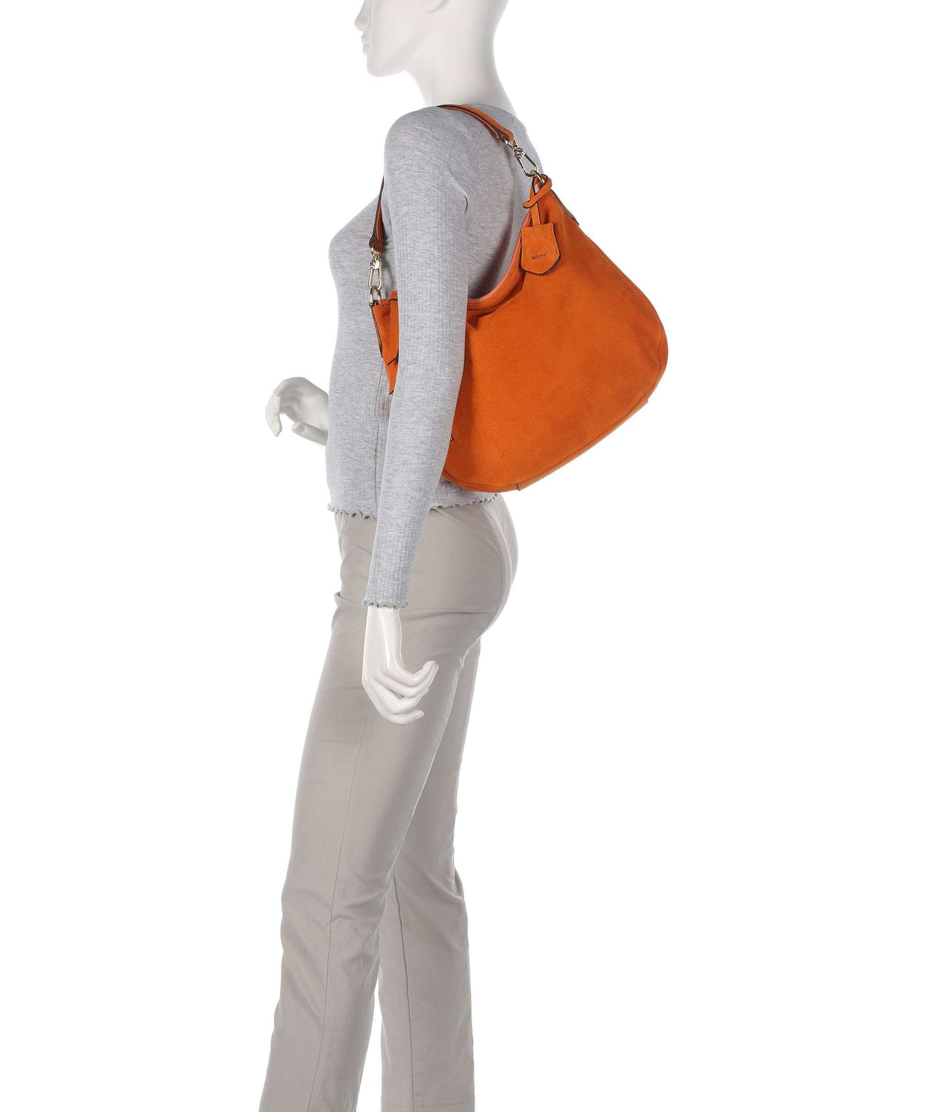 Abro Suede Juna Hobo bag orange