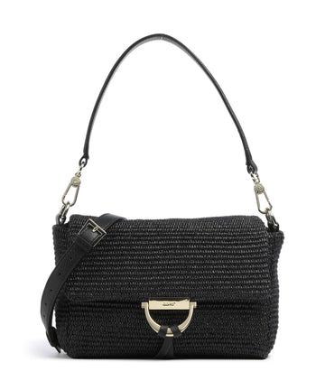 Abro Raffia Temi Schultertasche black/gold