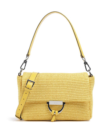 Abro Raffia Temi Schultertasche zabaione