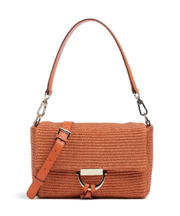 Abro Raffia Temi Sac porté épaule orange