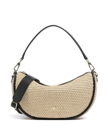 Abro Maglia Raffia Willow Beuteltasche natural/black