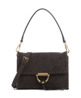 Abro Suede Temi Stitch Borsa a spalla dark brown