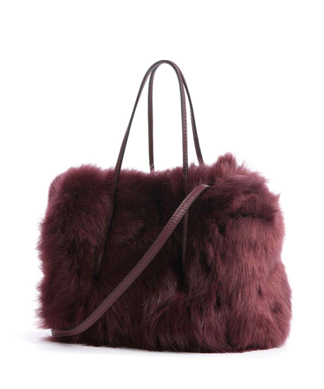 Abro Shearling Noelle Handbag bordeaux