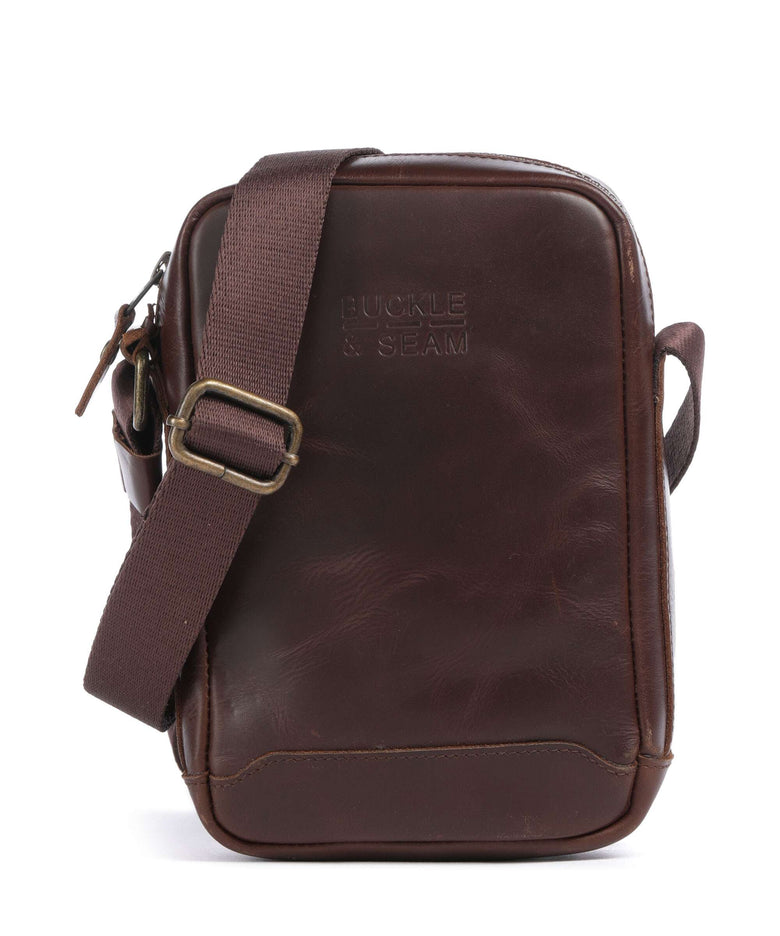 Buckle & Seam Crazy Horse Runner Crossbody bag brown