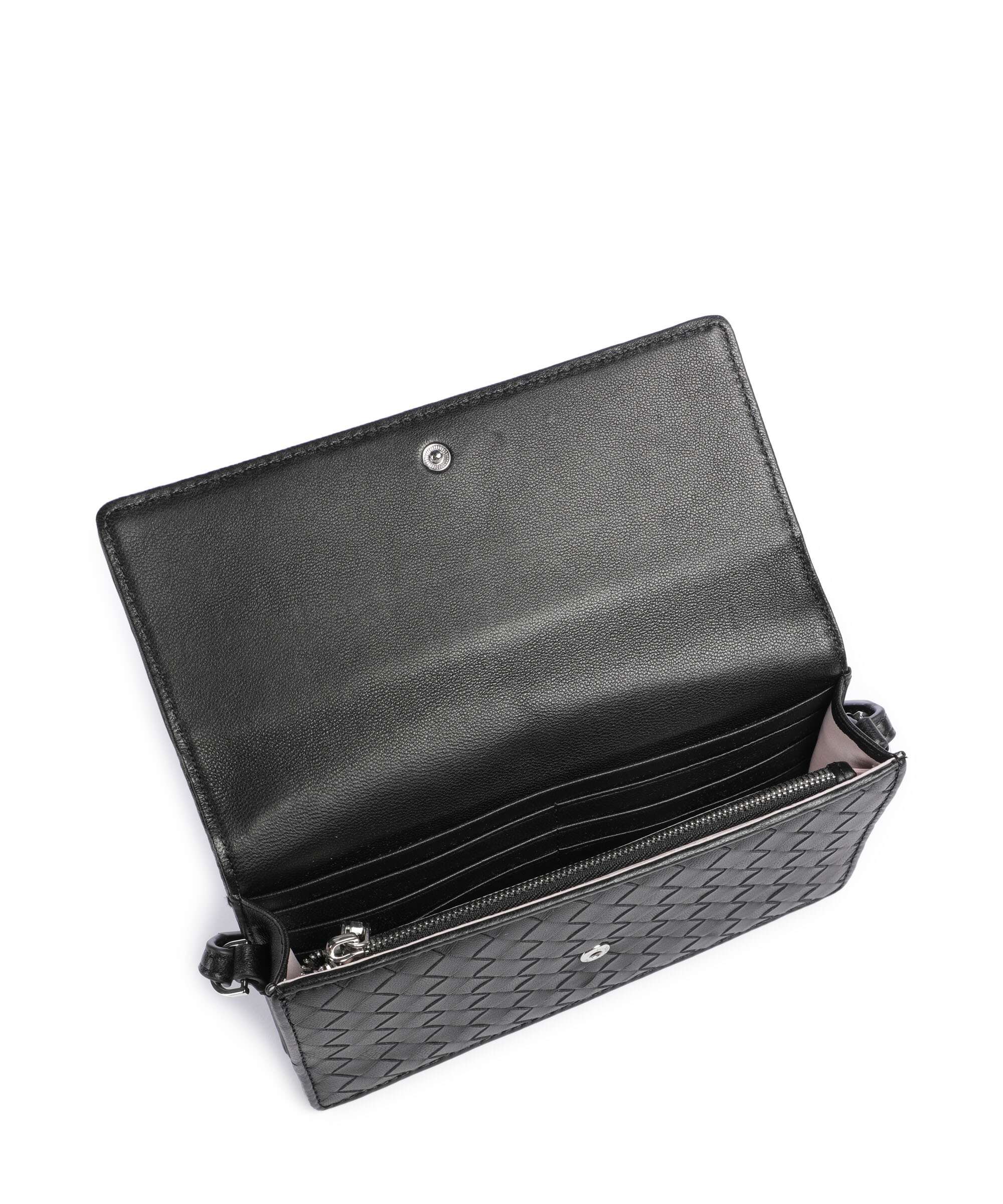 Les Visionnaires Brit Weave Silky Crossbody bag black