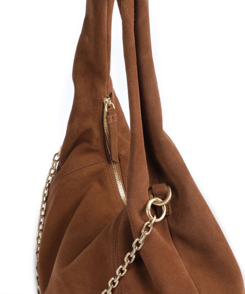 Les Visionnaires Jade Cozy Chain Hobo bag cognac
