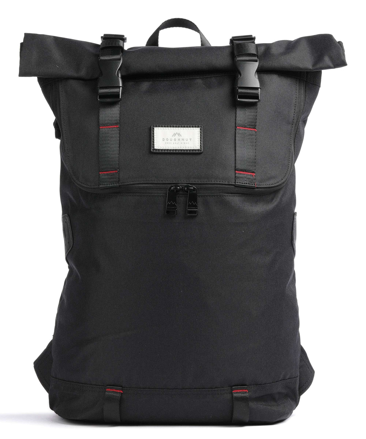 Doughnut Glossy Blocking Christopher Rolltop backpack black/red