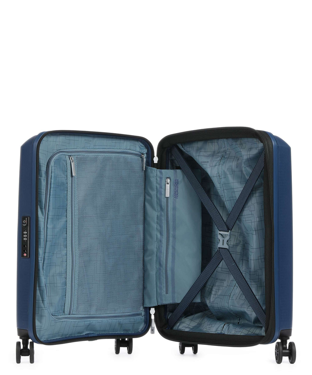 American Tourister Aerostep Spinner (4 wheels) navy blue