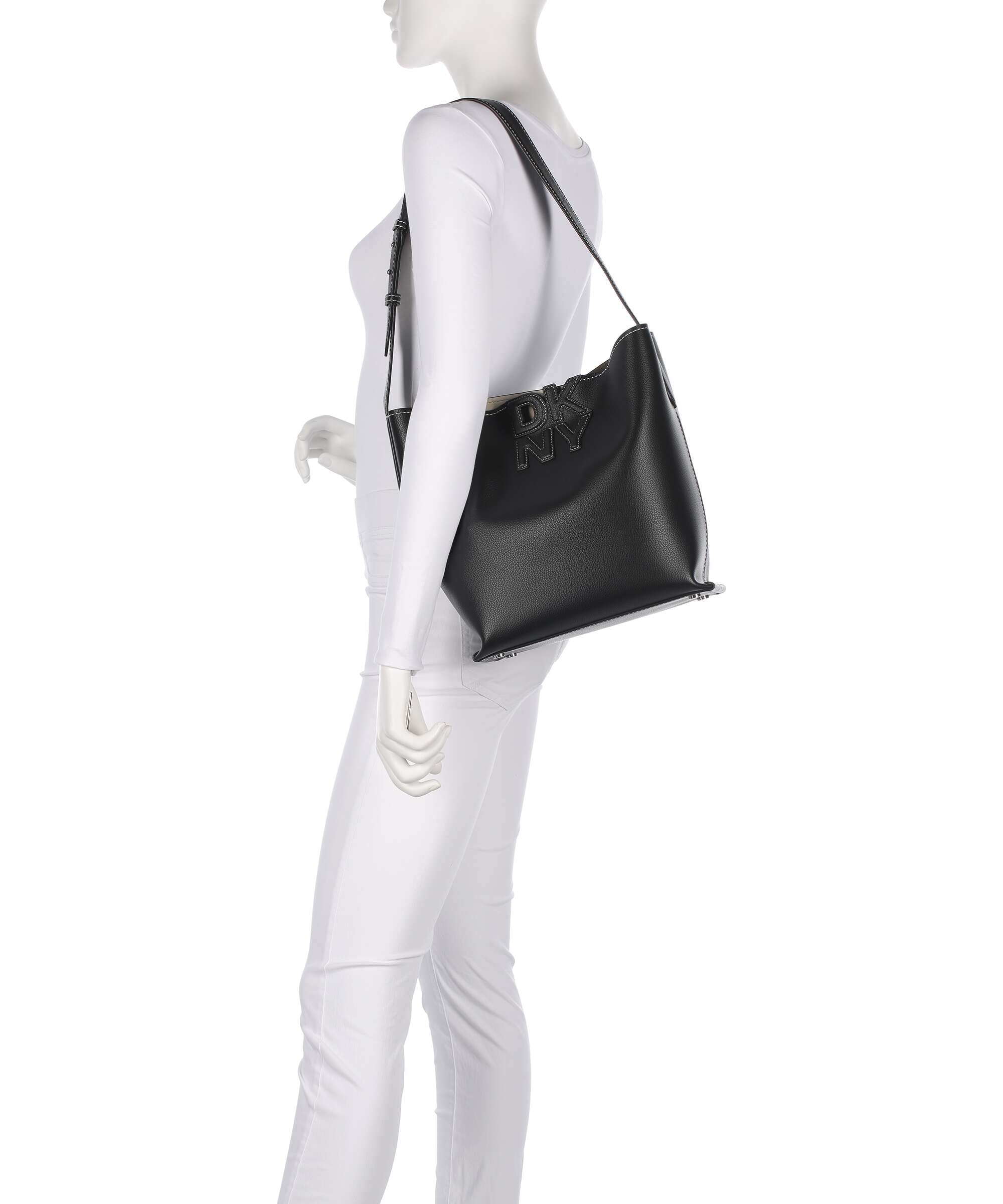 DKNY Nicole Hobo bag black/light taupe