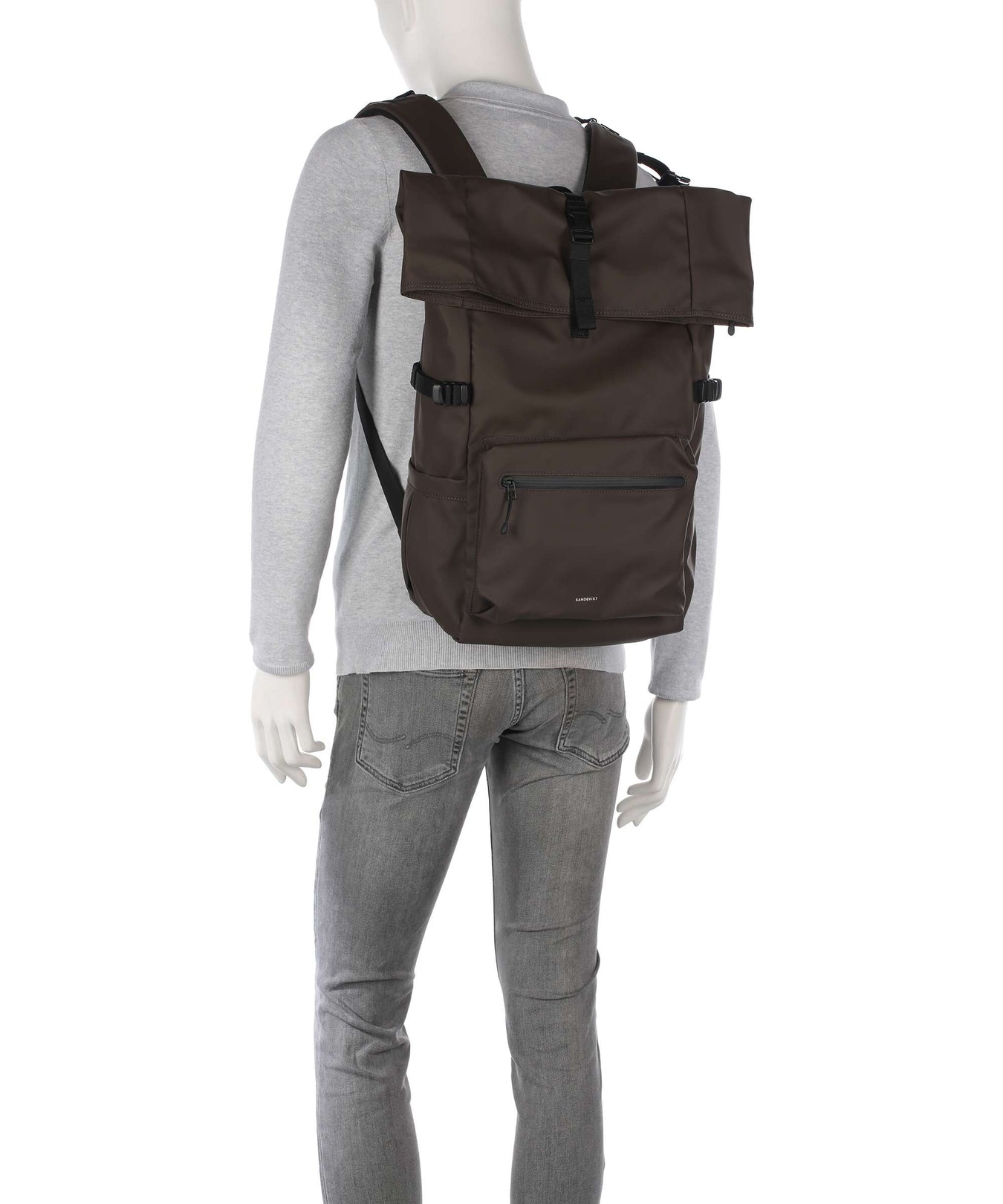 Sandqvist Stream L Rolltop backpack brown